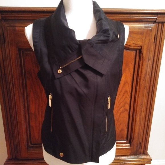 Michael Kors Gold Zipper Vest NWOT - Picture 1 of 14